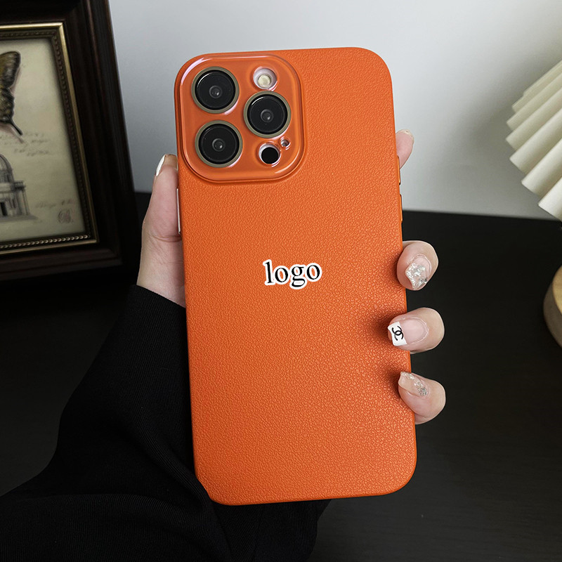 Crystal lens protection is suitable for Apple 15Promax phone case with lychee pattern, PC hard case, iPhone14 lens film scratch-resistant pic 27