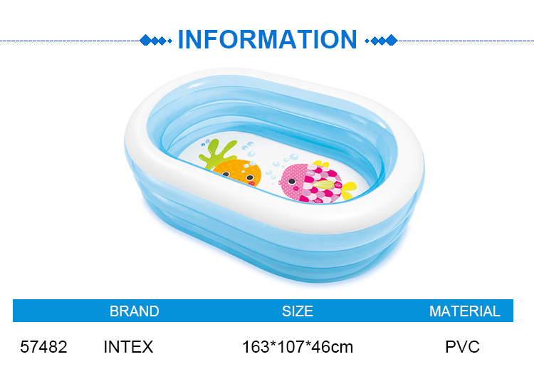 intex 57482 椭圆水池儿童户外充气花园草地游泳池洗澡池海洋球池详情1