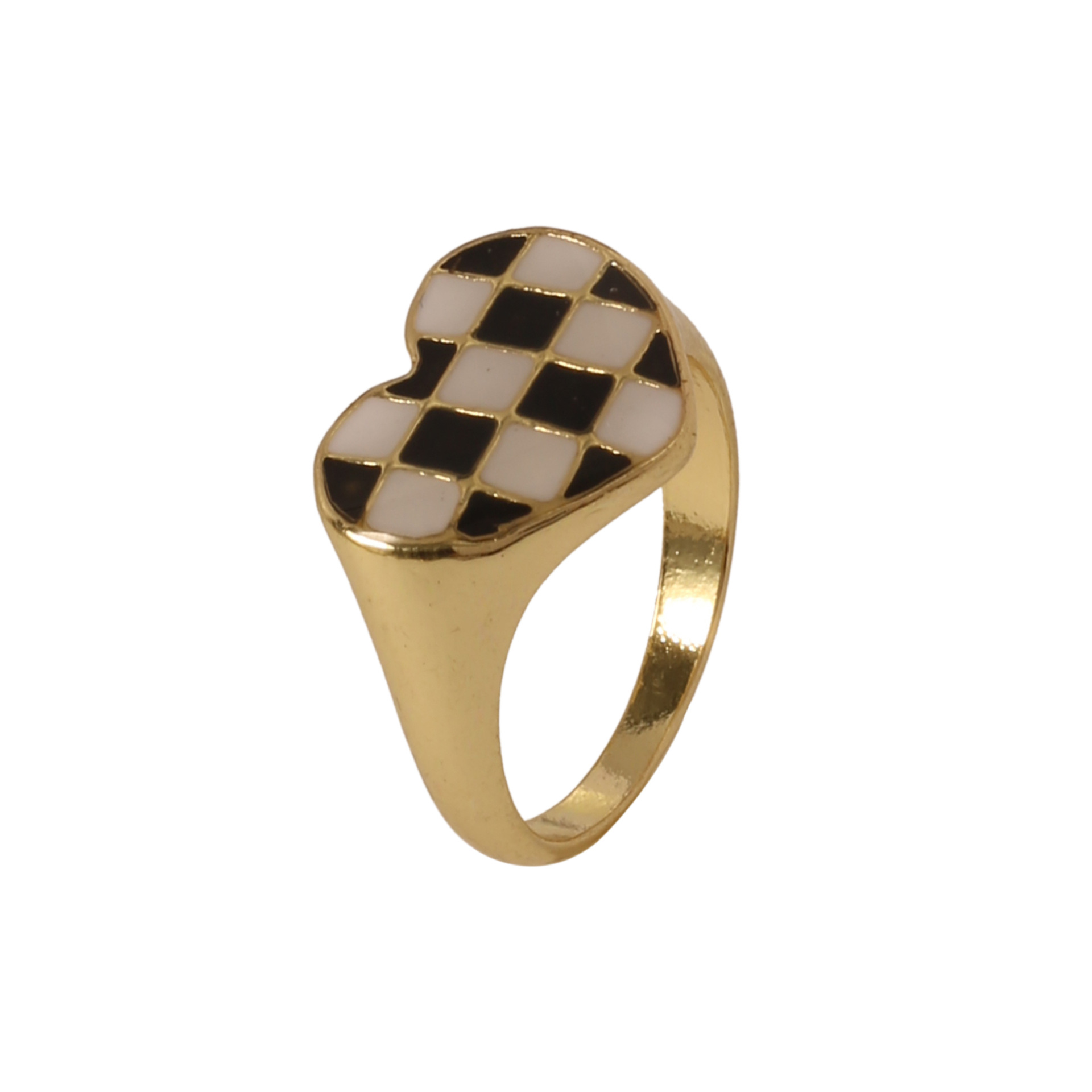 A niche checkerboard pattern ring for women with a Faoulang design sense, an oil-dripping and personalized open ring for men, factory direct sales pic 8