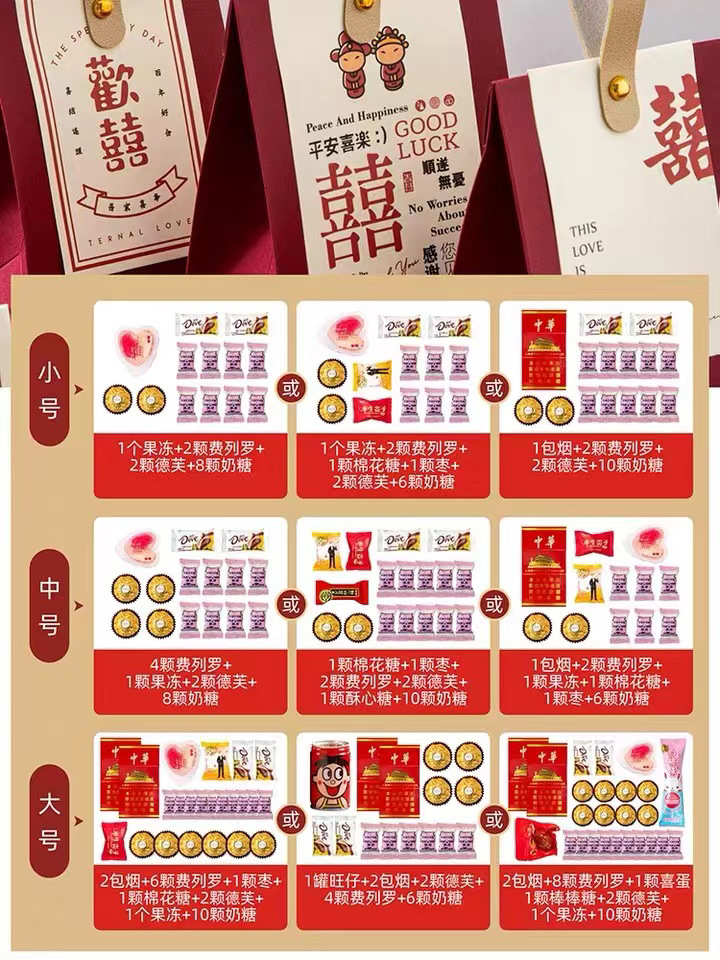 Wholesale of Chinese-style wedding hand-held wedding candy boxes, engagement wedding candy bags, souvenir gift boxes, and return gift candy boxes pic 5