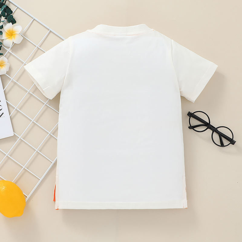 定制中小童时尚上衣童装字母短袖T恤 字母韩版小童套头衫童T恤欧详情5