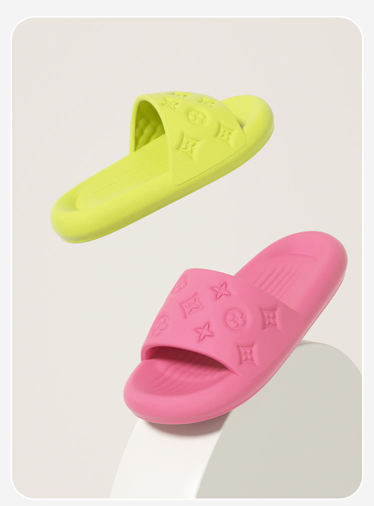 高级感时尚凉拖鞋女夏天拖鞋踩屎感厚底浴室防滑防臭小花eva拖鞋详情7