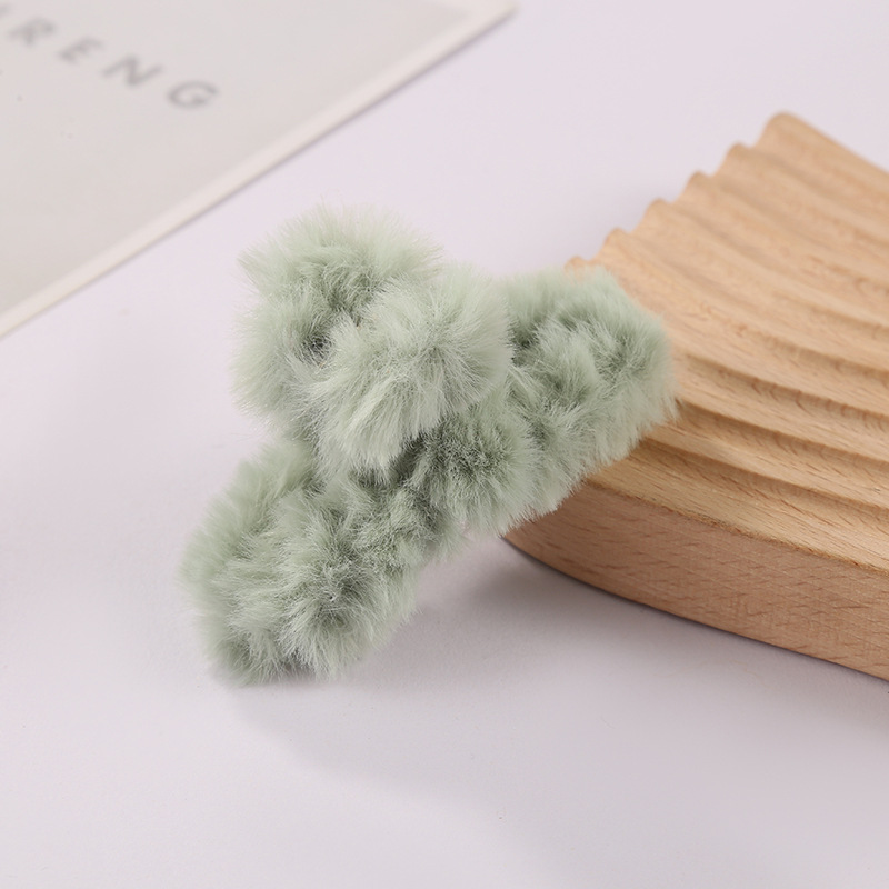 ins popular shark clip autumn and winter plush semi-tied hair clip, sweet and fluffy mini shark clip hair accessory wholesale pic 9