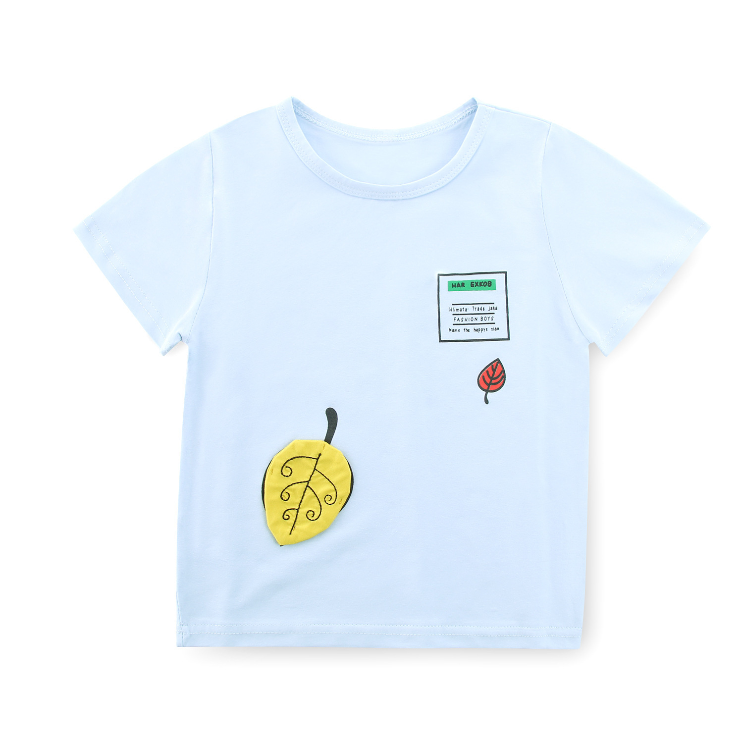 童趣T恤卡通儿童文化衫简约纯棉印字亲子班服批发详情9