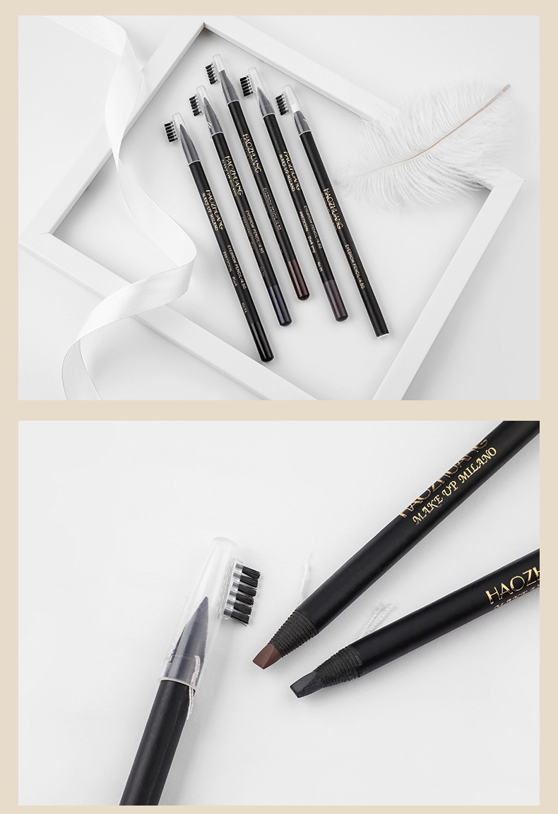 好妆拉线眉笔化妆师纹绣师专用正品硬芯防水防汗不脱色鸭嘴眉笔详情13