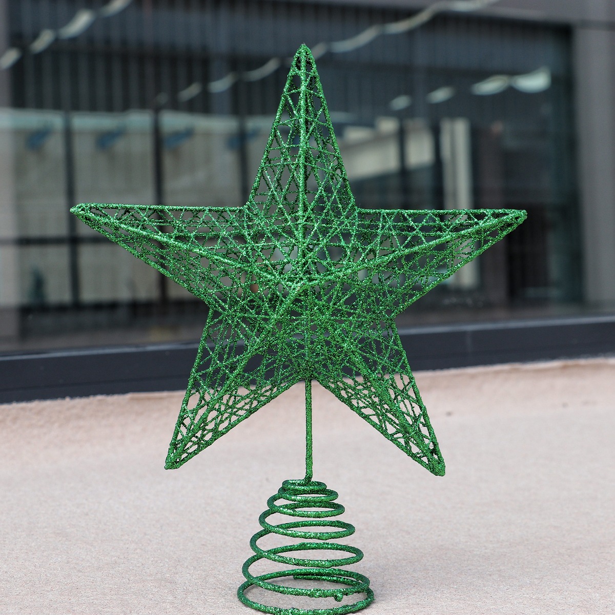 2025圣诞树顶星 铁艺发光带灯立体五角星 树顶星金粉圣诞树顶装饰详情15