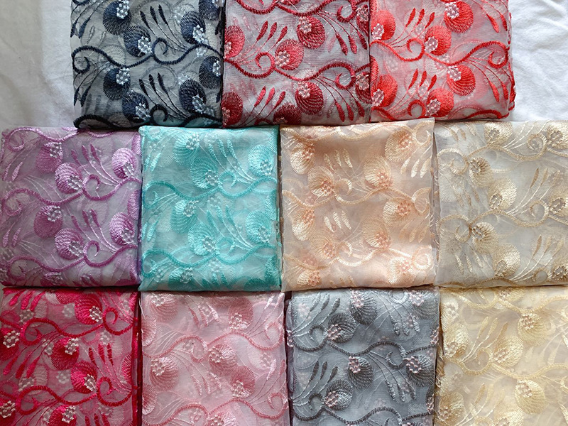 Factory direct sales of home textile accessories, embroidered leaf fabric, skirts, wedding dresses, lace accessories, multiple specifications customized pic 15