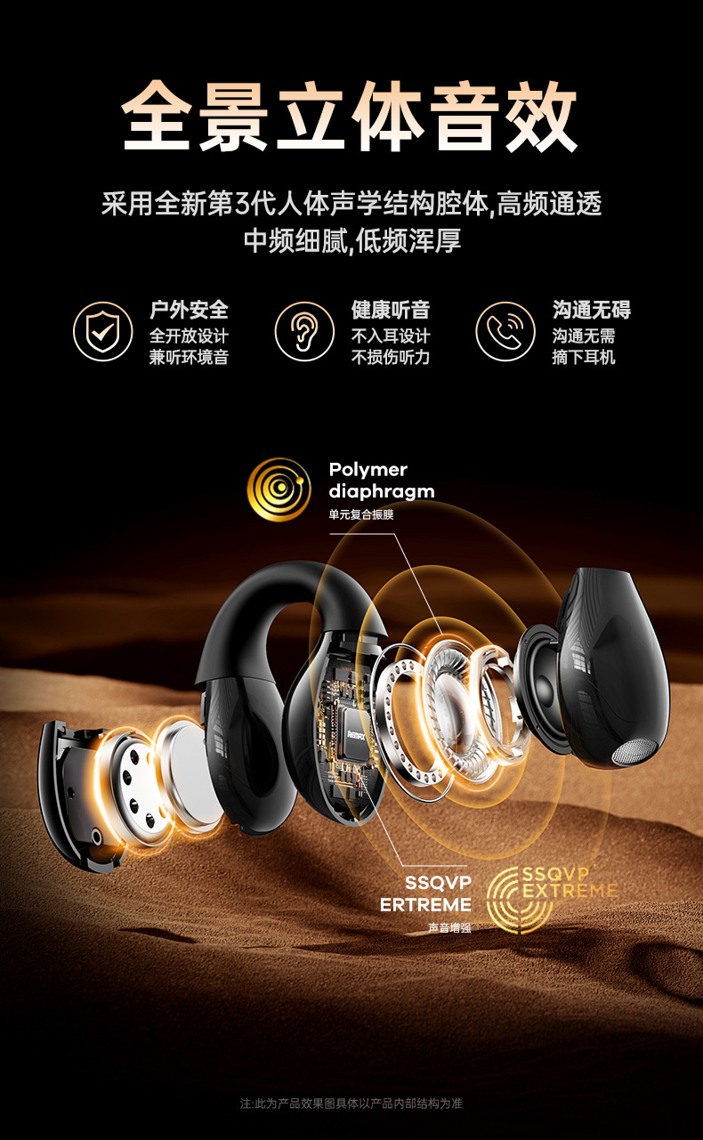 REMAX Rui Liang TWS ear-clip music and call headphones, true wireless Bluetooth headphones, sports and e-sports gifts pic 9