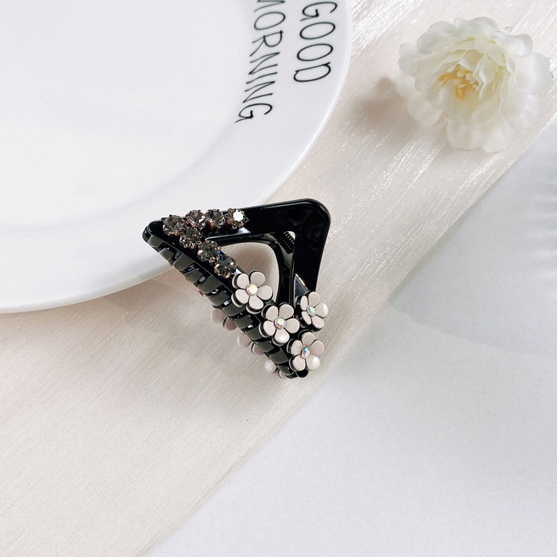 High-end camellia semi-tied hair clips for women, a niche hair accessory with diamonds, simple and elegant style, small grappling clips, less hair volume, shark clips pic 5