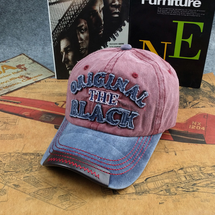 欧美水洗做旧牛仔棒球帽original black户外钓鱼鸭舌帽子外贸现货详情4
