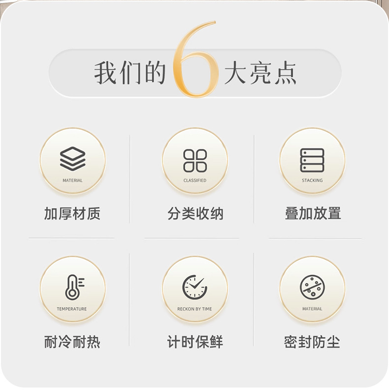 加厚收纳盒冰箱专用冻肉分装食品级保鲜盒食物密封塑料计时小盒子详情2