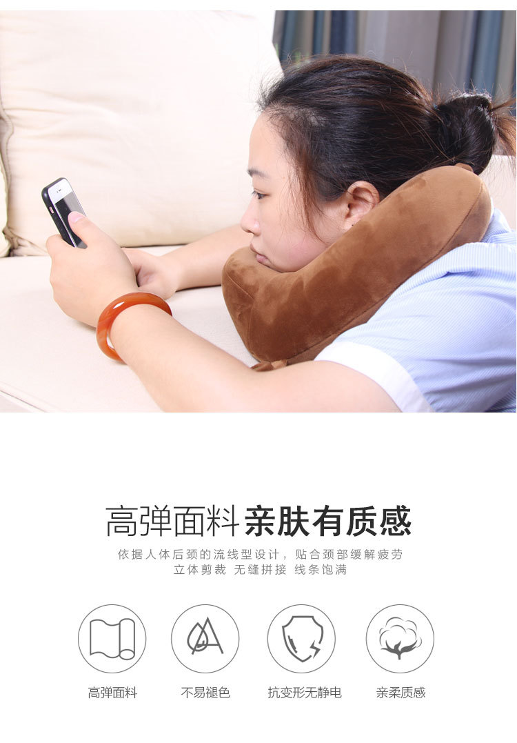 The new winter elastic super plush memory foam U-shaped pillow is portable and can be stored. Factory direct sales pic 20