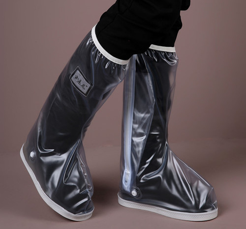 Wholesale of upgraded rainproof shoe covers, high-top thick-soled cycling outdoor waterproof shoe covers in black and white pic 28