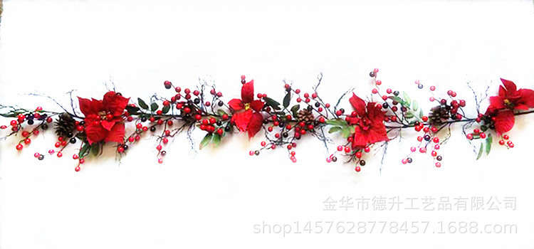 Desheng Factory supplies hotel and shopping mall scene decoration, Christmas hanging ornaments, decorative items, red fruits, Christmas flowers and rattan DIY pic 12