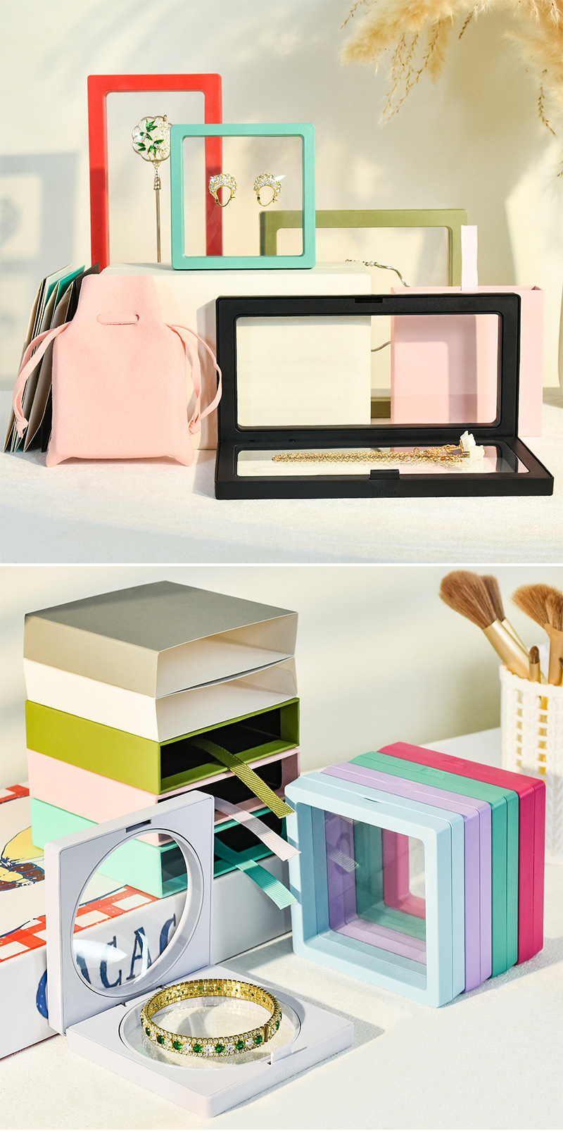 Film display suspended pe jewelry box, wearable armor transparent storage packaging box, necklace ring jewelry box pic 7