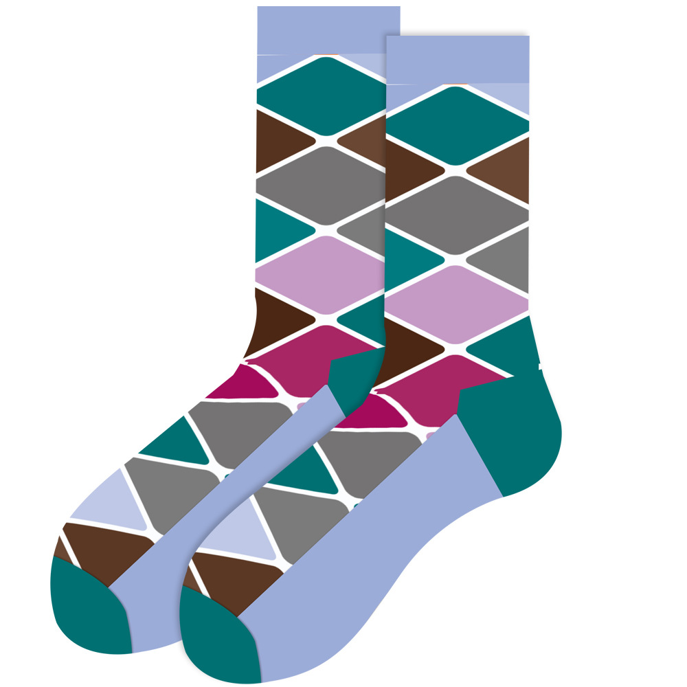 2023秋冬亚马逊新款动物中筒袜几何男袜搞笑骷髅袜子笑脸女袜潮袜详情13