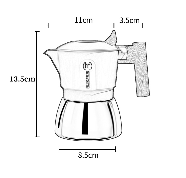 双阀摩卡壶不锈钢壶增压咖啡壶家用复古欧式户外浓缩咖啡器具详情20