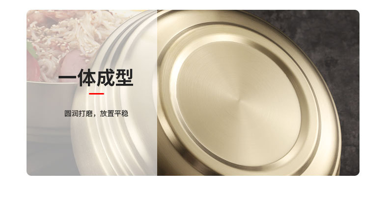 Wholesale Korean ramen stainless steel instant noodle bowl, large golden double-layer Korean cold noodle mixed rice bowl, noodle soup bowl pic 9