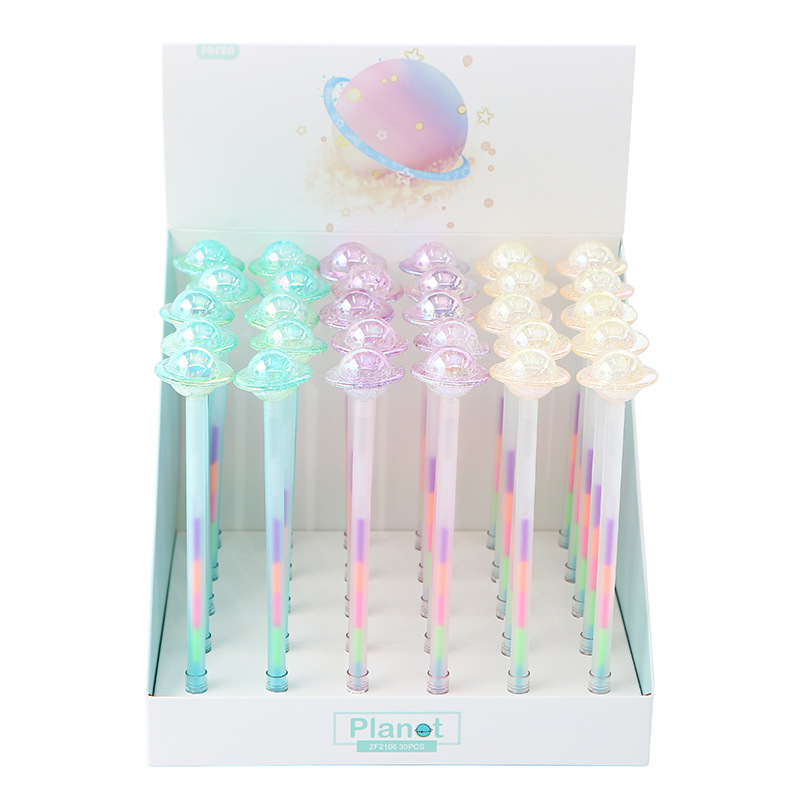 Wholesale of new creative stationery, rotating planet-shaped gel pens, and student quick-drying writing pens pic 10