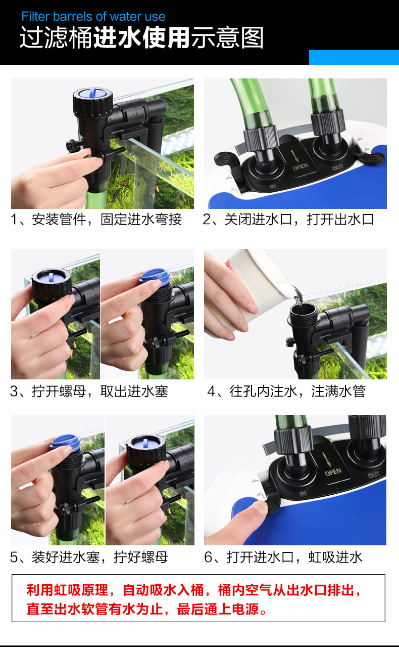 Aquarium external variable frequency filter bucket, aquarium external equipment with sterilization tank, external filter hw-3000/5000 pic 30