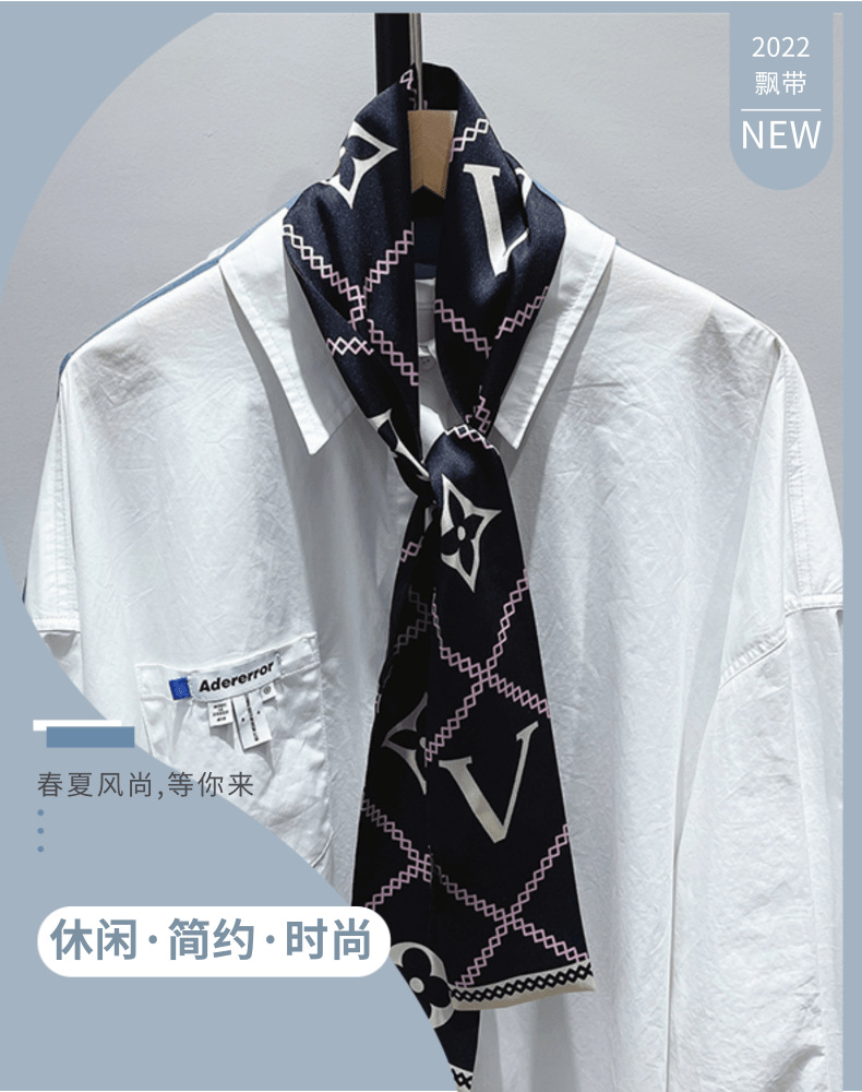 The 2022 best-selling L series for spring and summer features classic black and white combinations with shirts, scarves, suits, ties, and hair ties pic 2