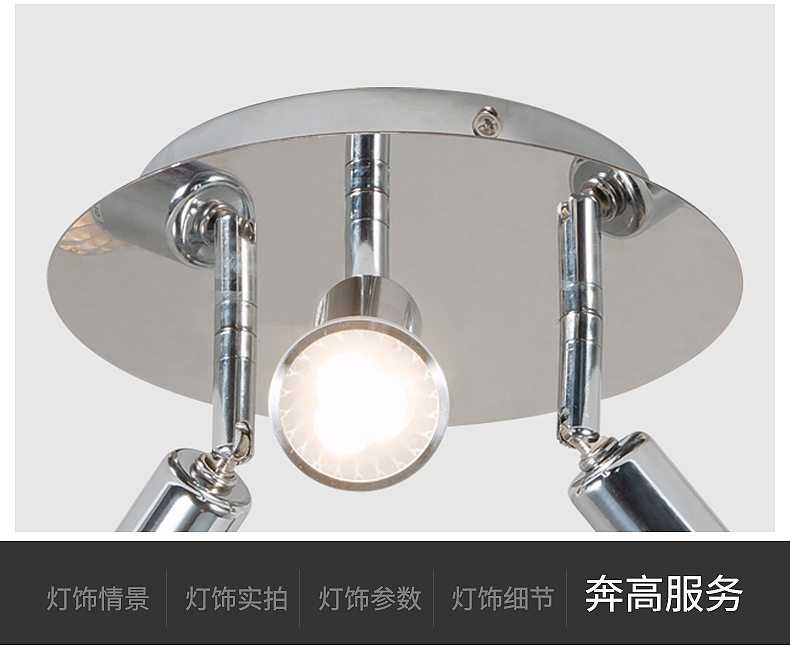 Cross-border gu10 spotlight led ceiling decoration Bright Light Installation 3 adjustable spotlights 9W pic 15