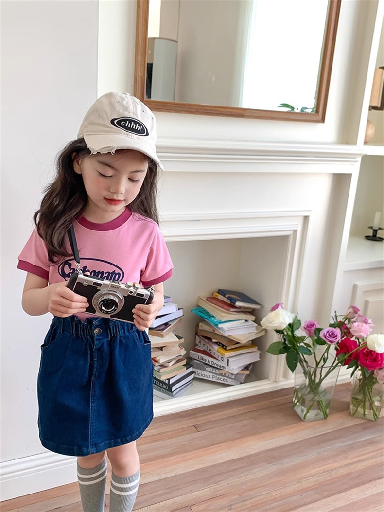 女童夏款短袖T恤女宝宝莫代尔印花卡通童装儿童圆领薄款面膜上衣详情13