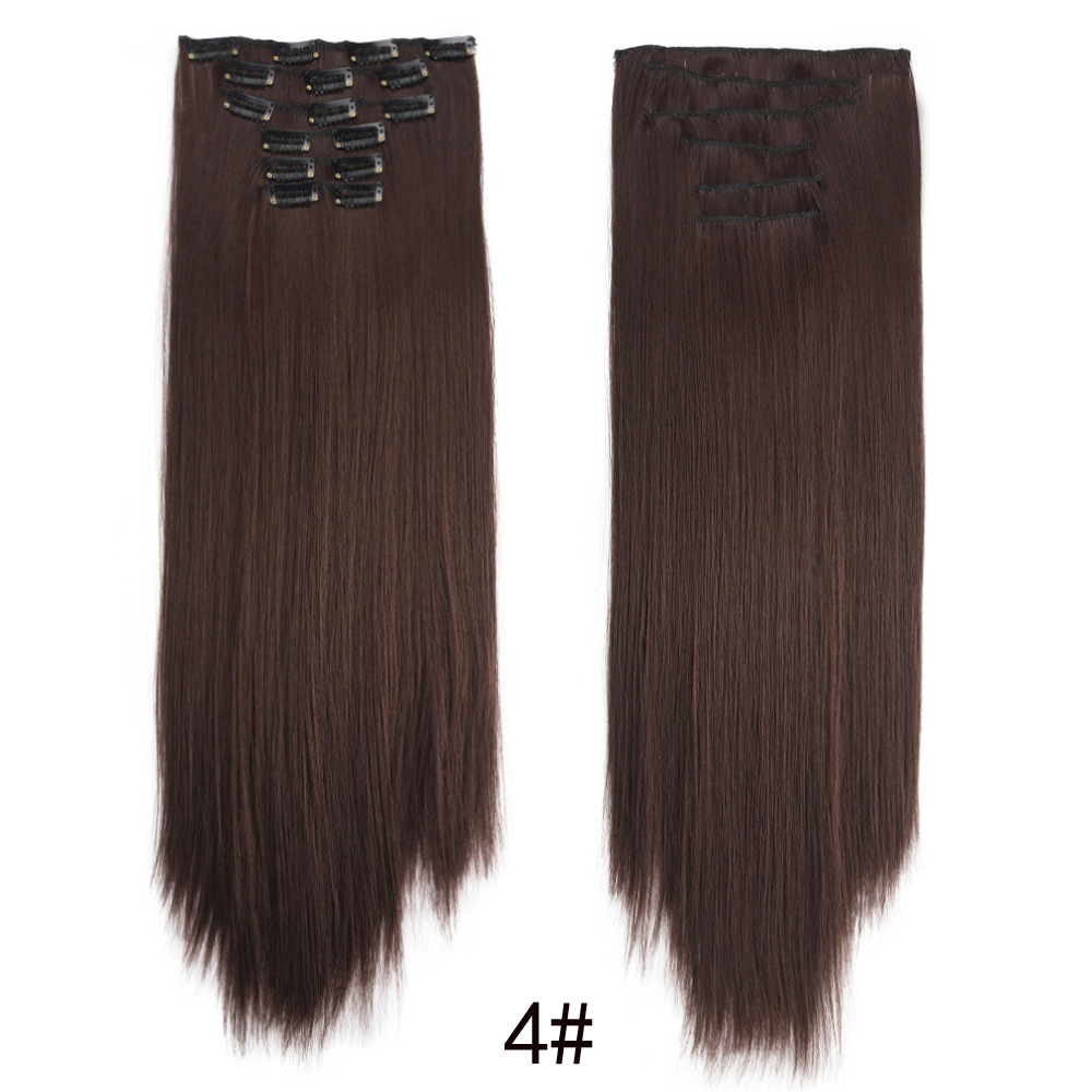 16-clip long straight hair wig for women, 6-piece clip hair extension, 6-piece straight hair extension, 6-piece hair extension pic 11