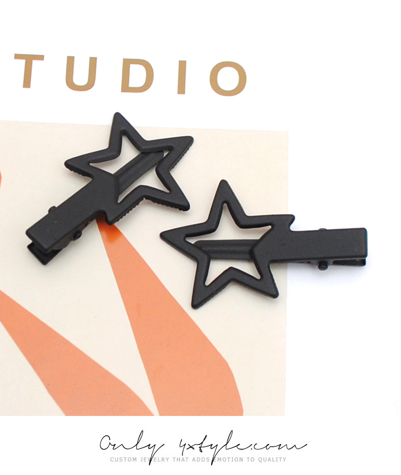 咖色系星星发夹女前额侧边刘海夹甜美少女发卡碎发夹鸭嘴夹子头饰详情6