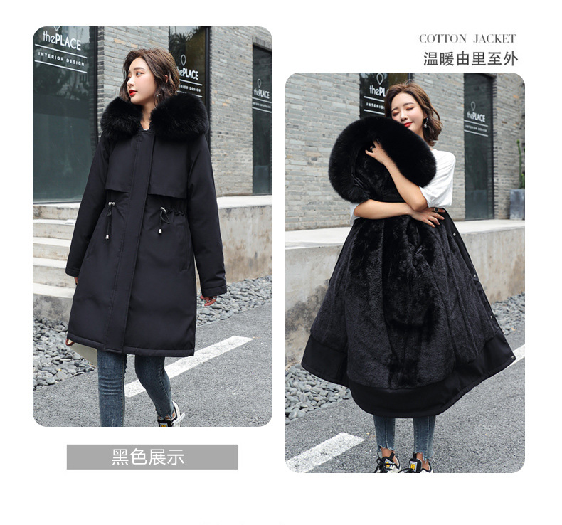 Winter new mid-length Paisuke cotton-padded jacket for women, Korean version of lambskin wool down cotton-padded jacket for women pic 14