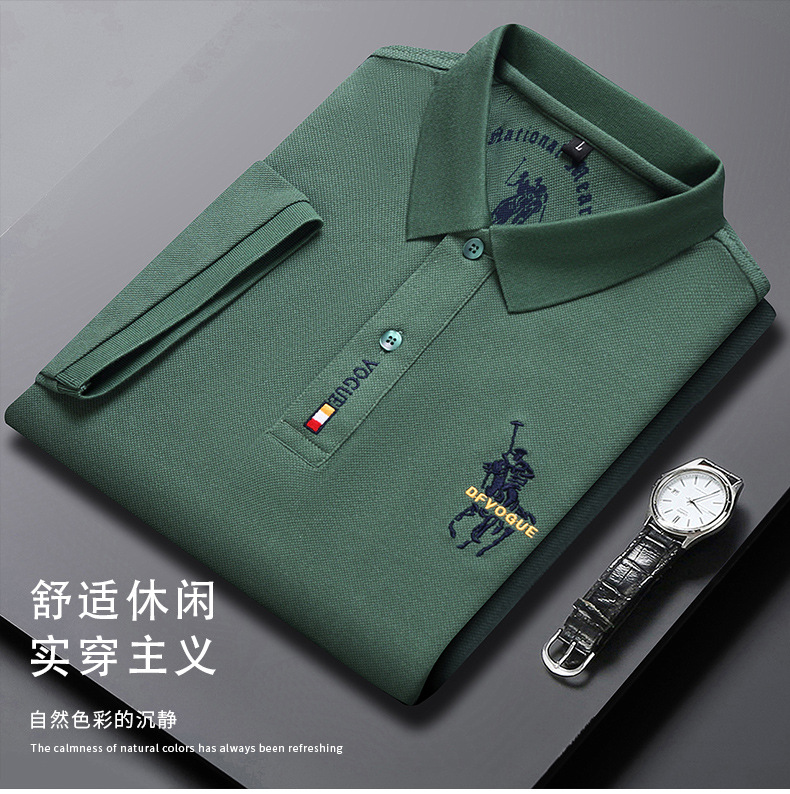 polo衫夏季潮牌商务时尚男装休闲男士t恤刺绣宽松百搭短袖t恤男详情2