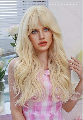 欧美热销芭比金假发长卷发中分高品质化纤假发Cosplay Barbie现货详情7