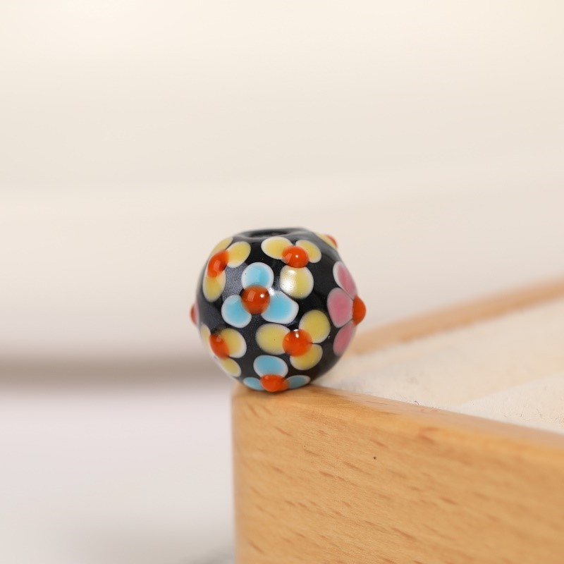 晗钰缘 日式琉璃散珠大红多花珠转珠外花玻璃珠手链diy饰品配件详情11