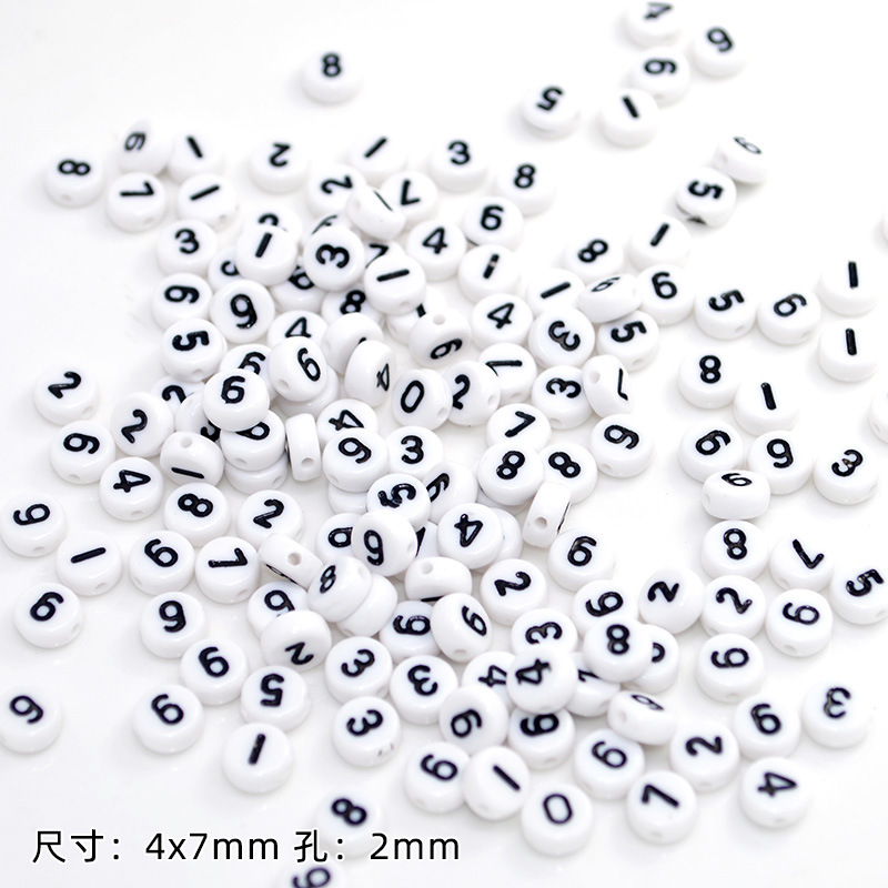 100颗/包亚克力彩色英文字母珠透明糖果色扁圆散珠diy手串珠材料详情8