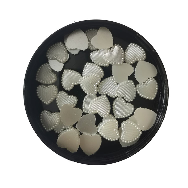ABS material V137 striped beaded heart 10mm - 14mm is used for direct sales by various decorative accessories manufacturers pic 3
