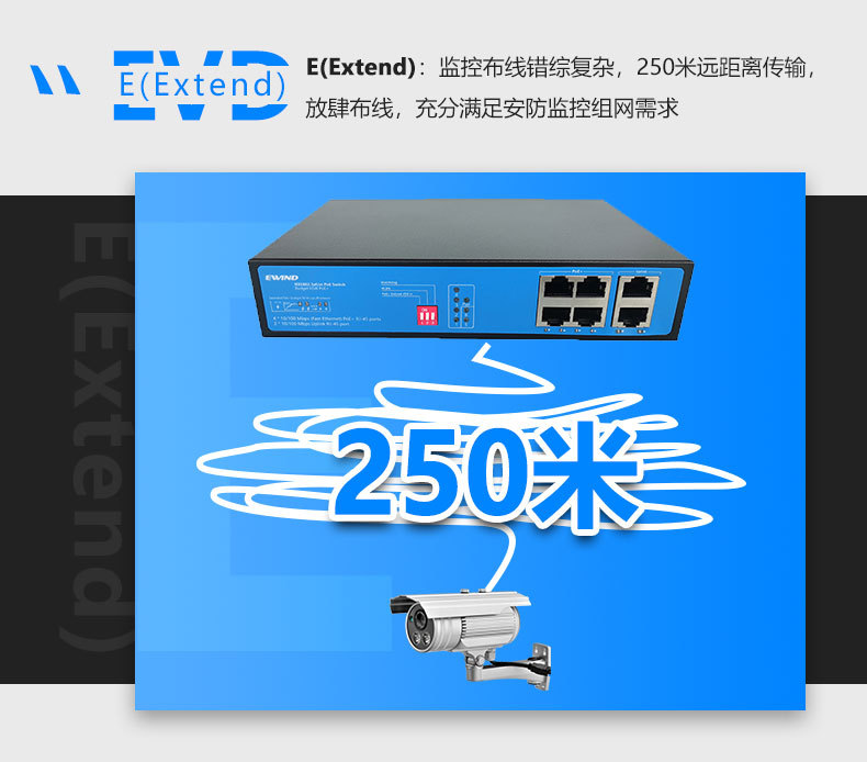 Intelligent 100M 6-port POE switch and 4-port power supply network monitoring switch pic 4