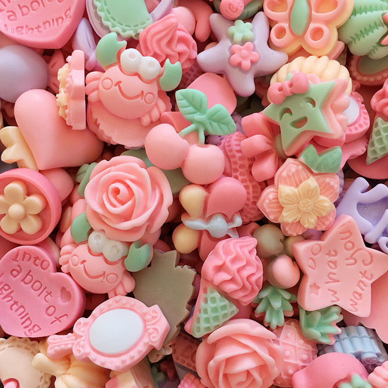 Small matte mixed resin accessories, cream phone case patches, cartoon diy accessory factory direct sales pic 6