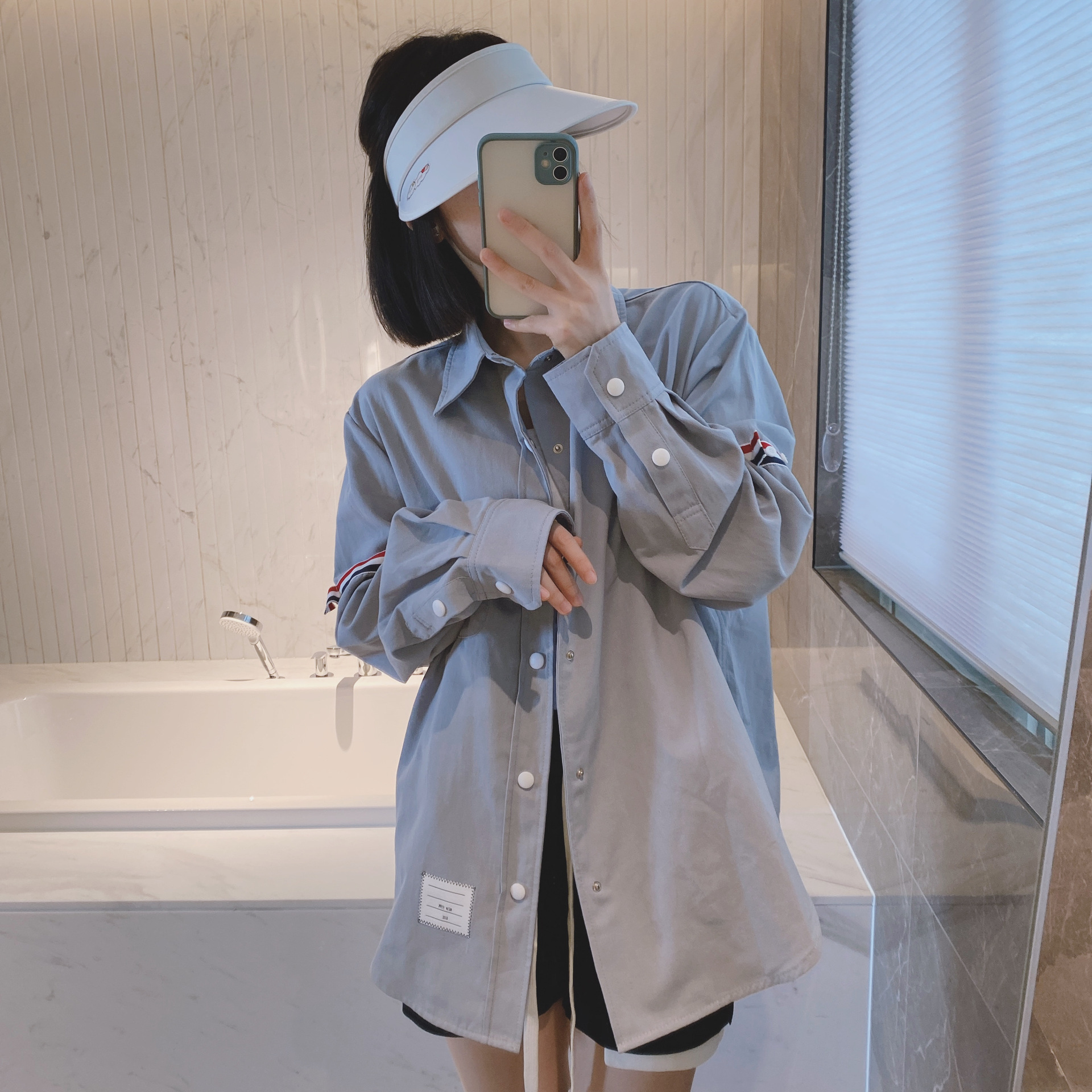 TB casual trendy brand poplin slim-fit solid white shirts for men and women, Oxford fabric shirts for women with long sleeves pic 18