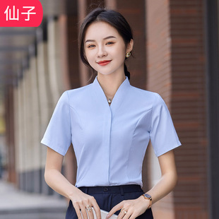 秋装新款女式职业白衬衫长袖面试办公室商务白领上衣女衬衣批发详情17