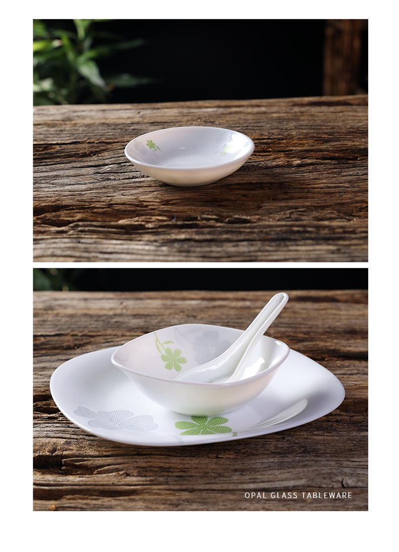 白玉玻璃瓷清雅世界翻方系列钢化玻璃翻边方盘方碗零毛孔易清餐具详情11