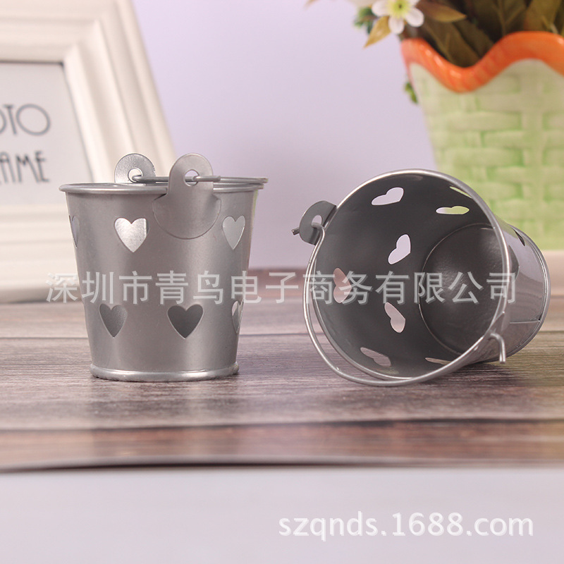 儿童糖果色镂空心形小铁桶创意桌面收纳铁皮桶马口铁迷你喜糖盒子详情33
