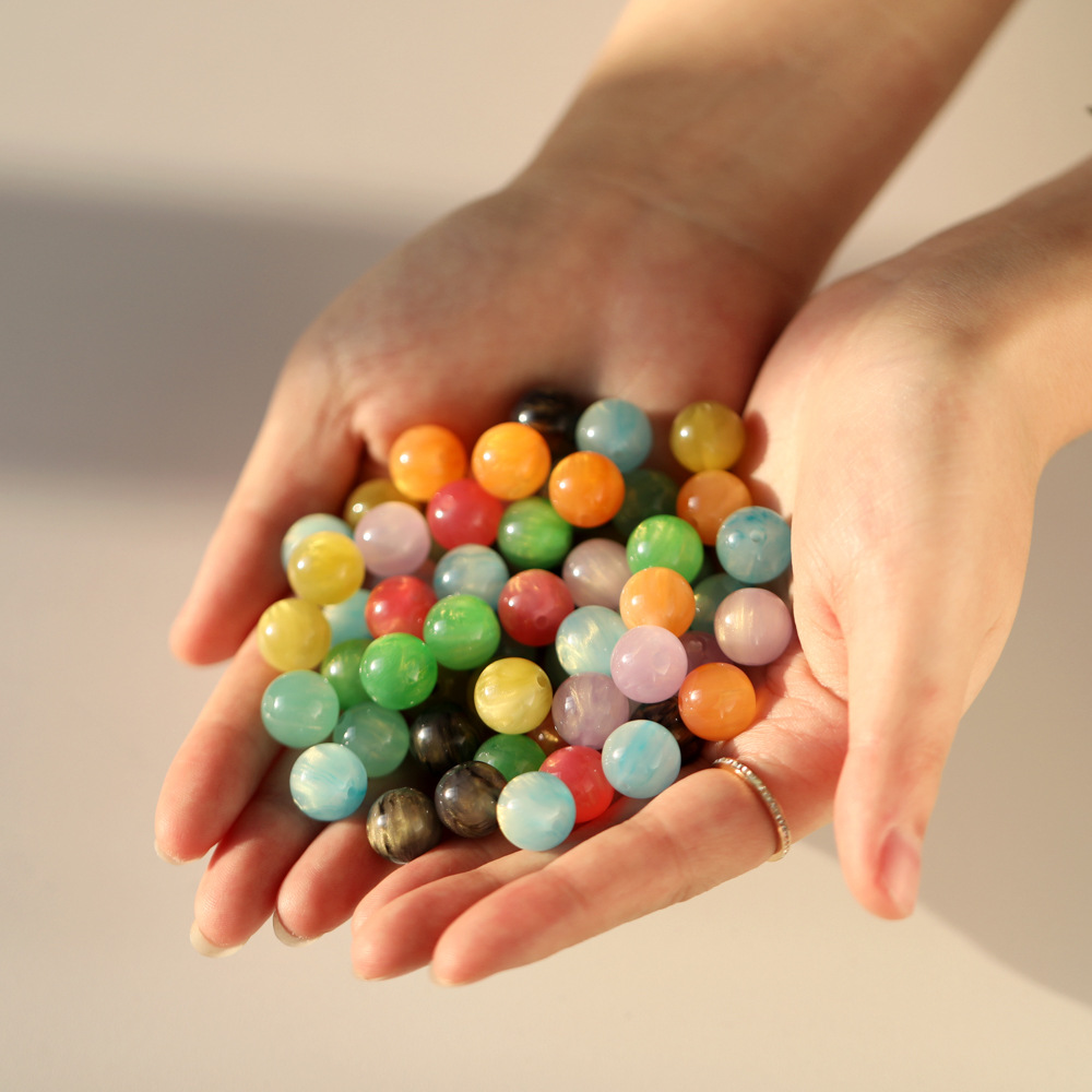 圆珠爆花10mm琉璃珠手工串珠玻璃散珠子 diy手链手串饰品配件批发详情5