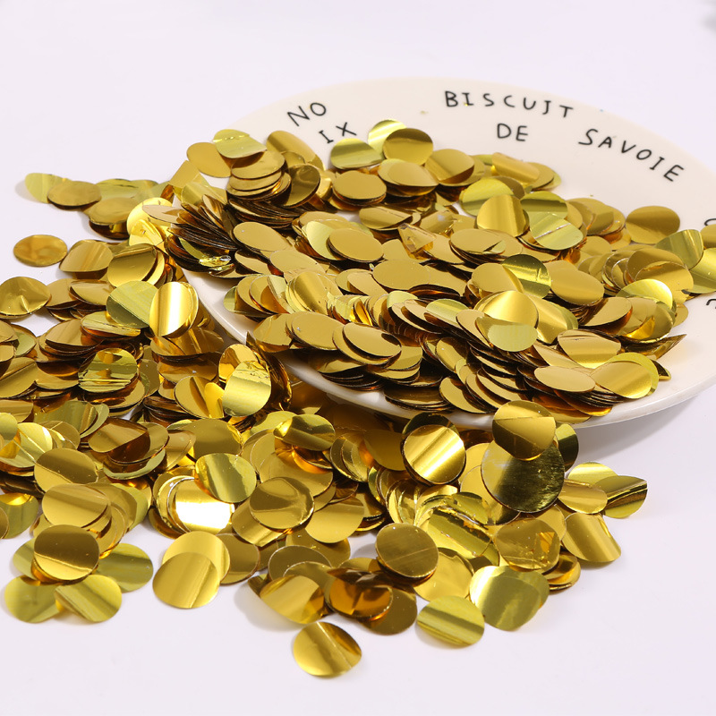 厂价批发气球亮片1.5cm圆形pet波波球填充场景装饰布置玫瑰金亮片详情4