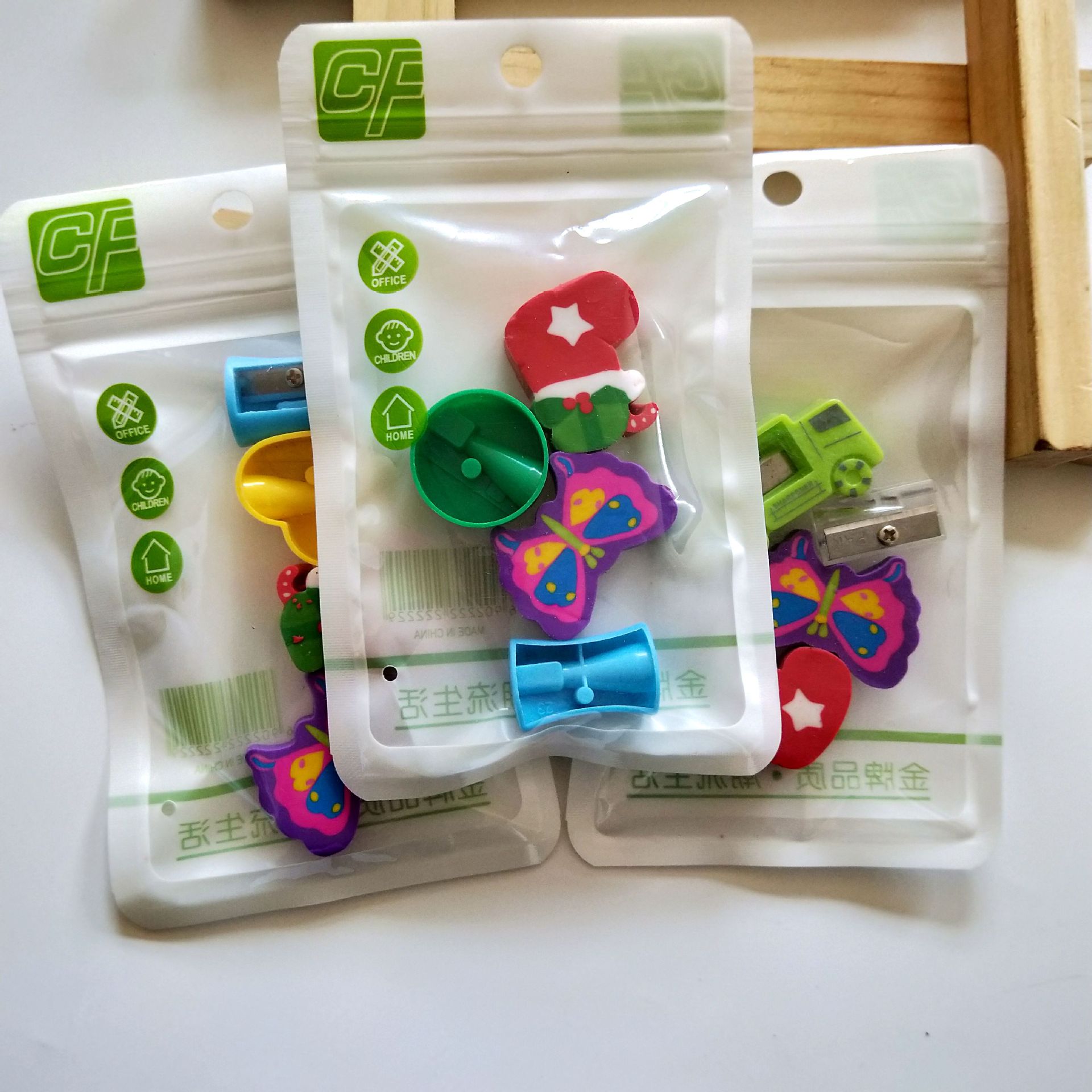Rubber pencil sharpener sets, school supplies sets, rubber sets, 1-yuan store supplies wholesale pic 1
