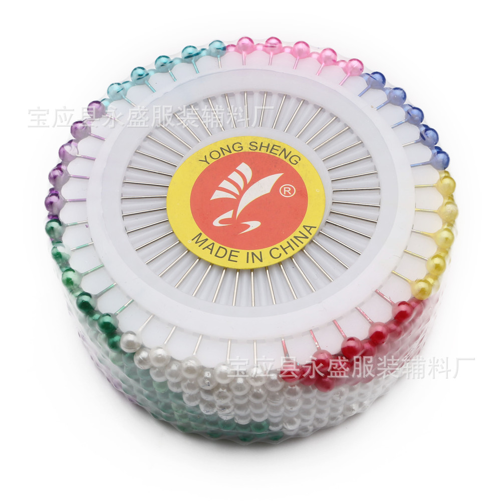 彩色珠光针40枚制衣定位针DIY配件装饰缝纫珠针镀镍针盘厂家批发详情7