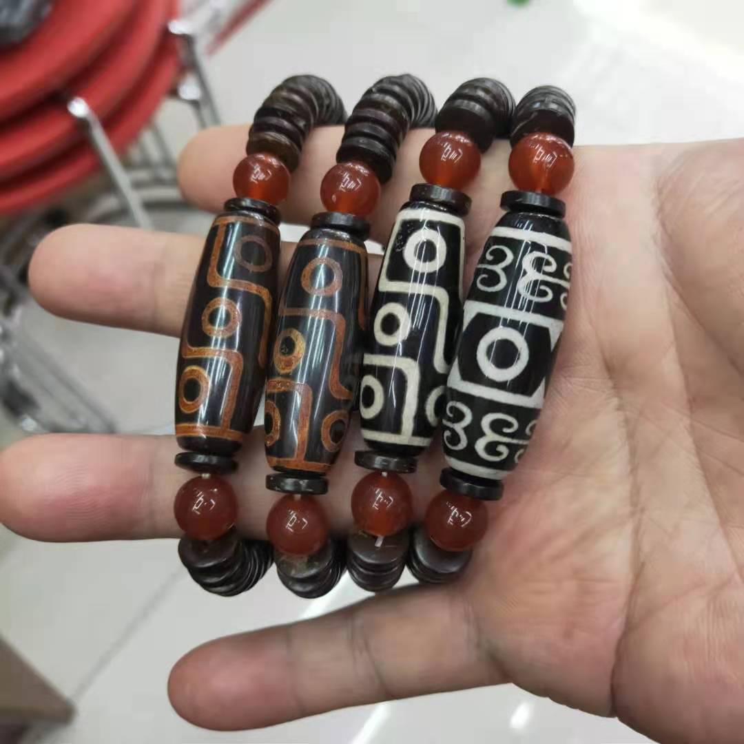 Guangshun Jewelry Coconut Shell Sky Pearl Agate Bracelet Wholesale Tibetan-style Nine-eye Sky Pearl Fortune Bracelet Factory Direct Sales pic 11