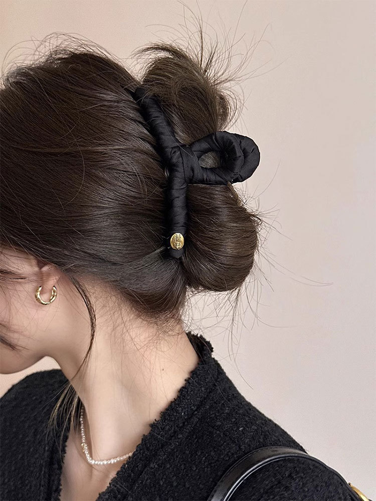 黑色发夹女2024新款超仙韩式后脑勺鲨鱼夹大号高级感气质抓夹无痕详情2