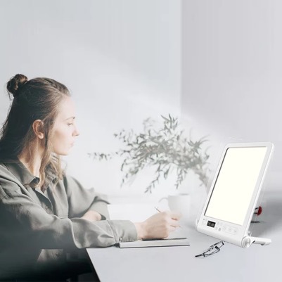 New sad light therapy lamp, smart timing alarm clock, 3-color temperature adjustment, factory direct sales, emotional therapy lamp pic 5