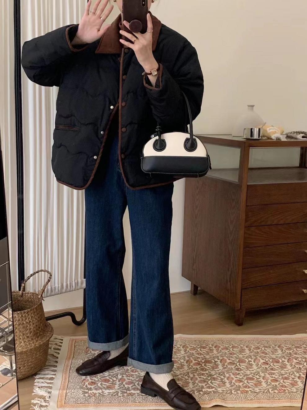 Lapel Dongdaemun light down cotton-padded jacket for women, short chanel-style cotton-padded jacket, casual coat for winter pic 40