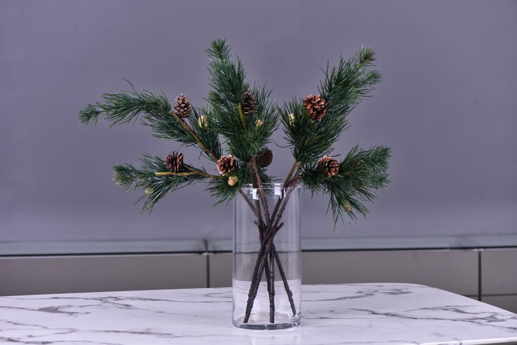 Lanjin source factory goods, artificial natural pinecones, pine branches, Christmas decorations, artificial pine needles, high-end artificial green plants wholesale, artificial leaves, artificial plants, artificial peach blossoms, large green plant landscaping, micro-landscape paintings pic 8